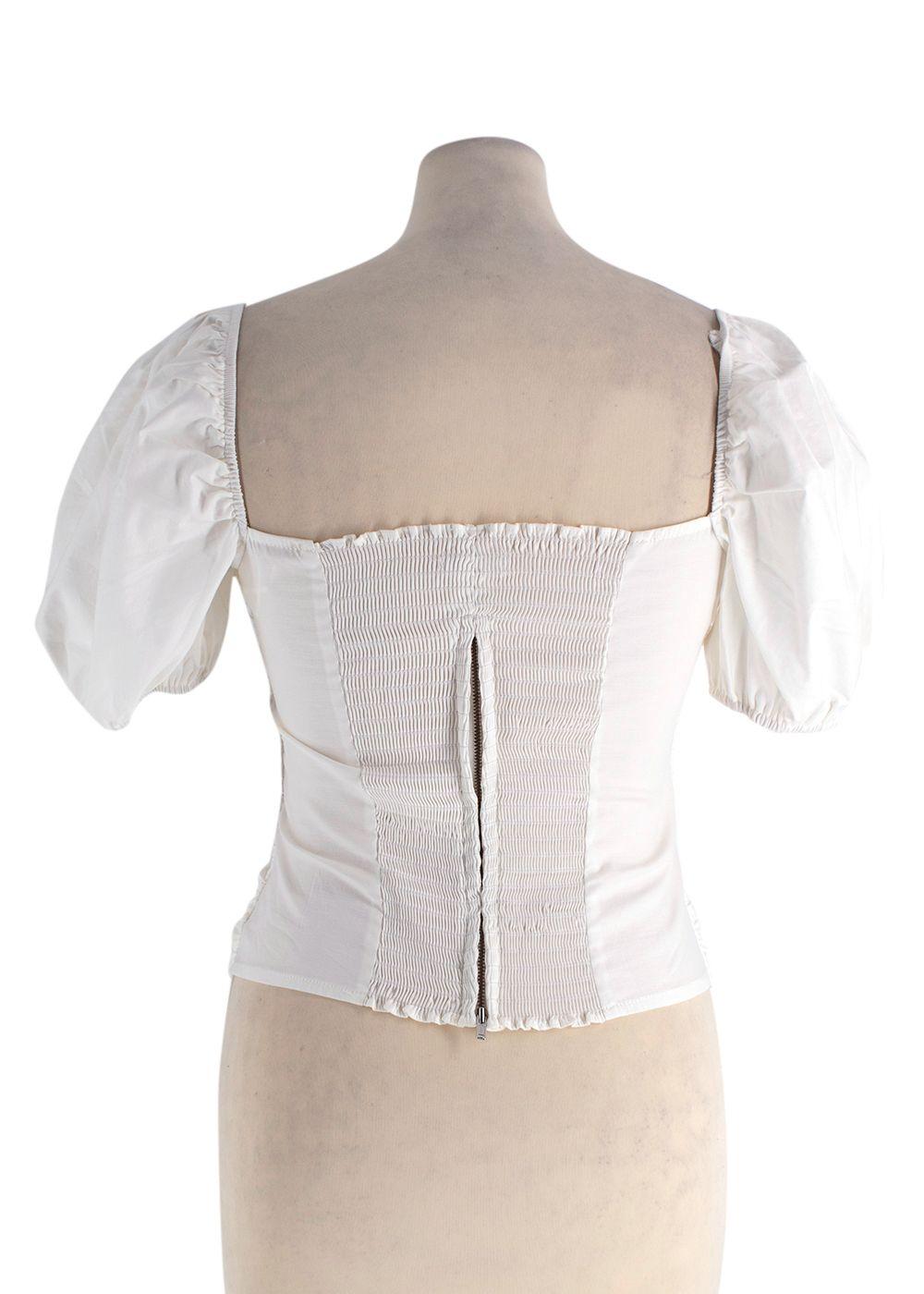 Reformation White Radish Ruched Top