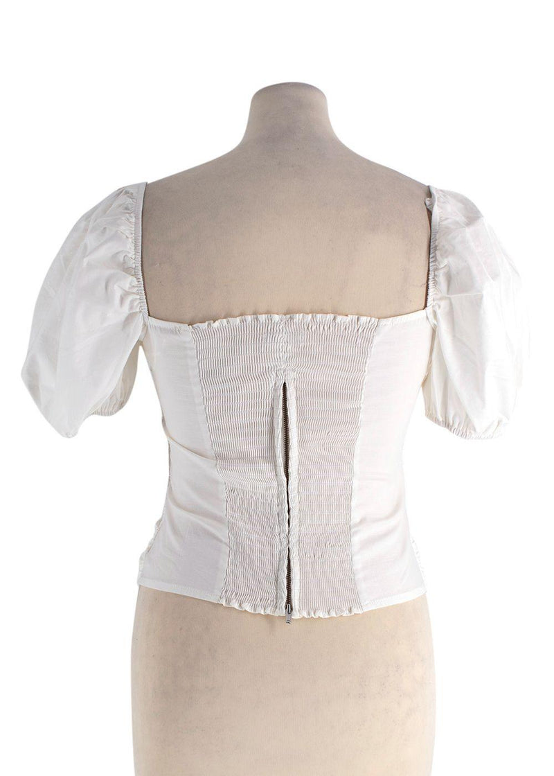 Reformation White Radish Ruched Top