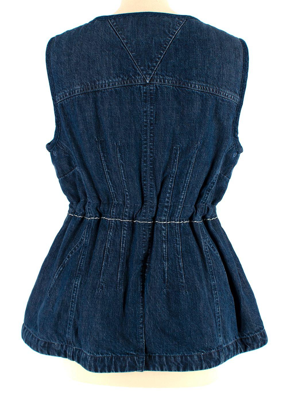 Drawstring Sleeveless Denim Top