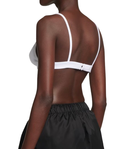 Prada White Cotton Bralette