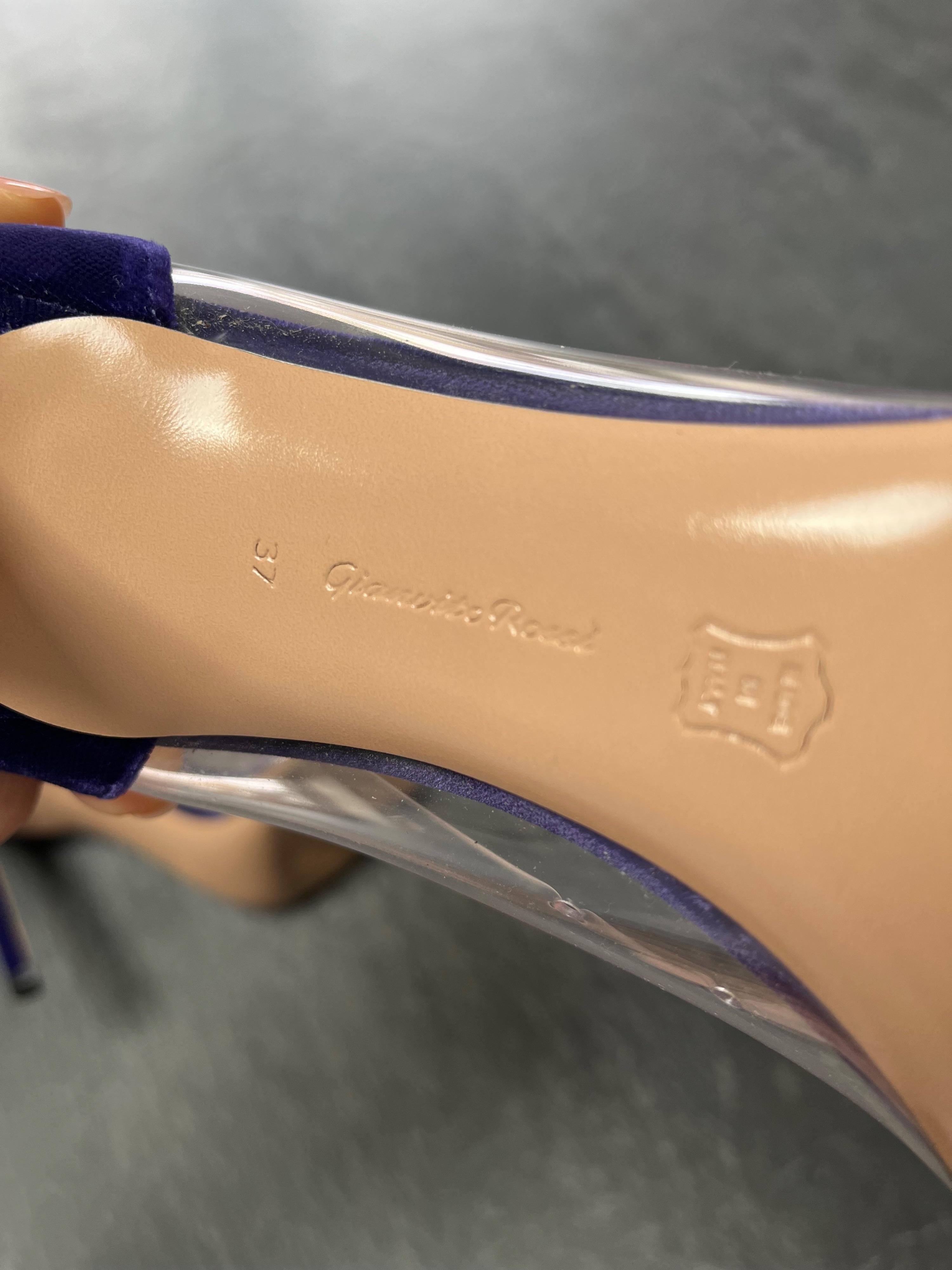 Gianvito Rossi Purple Velvet Plexi 105