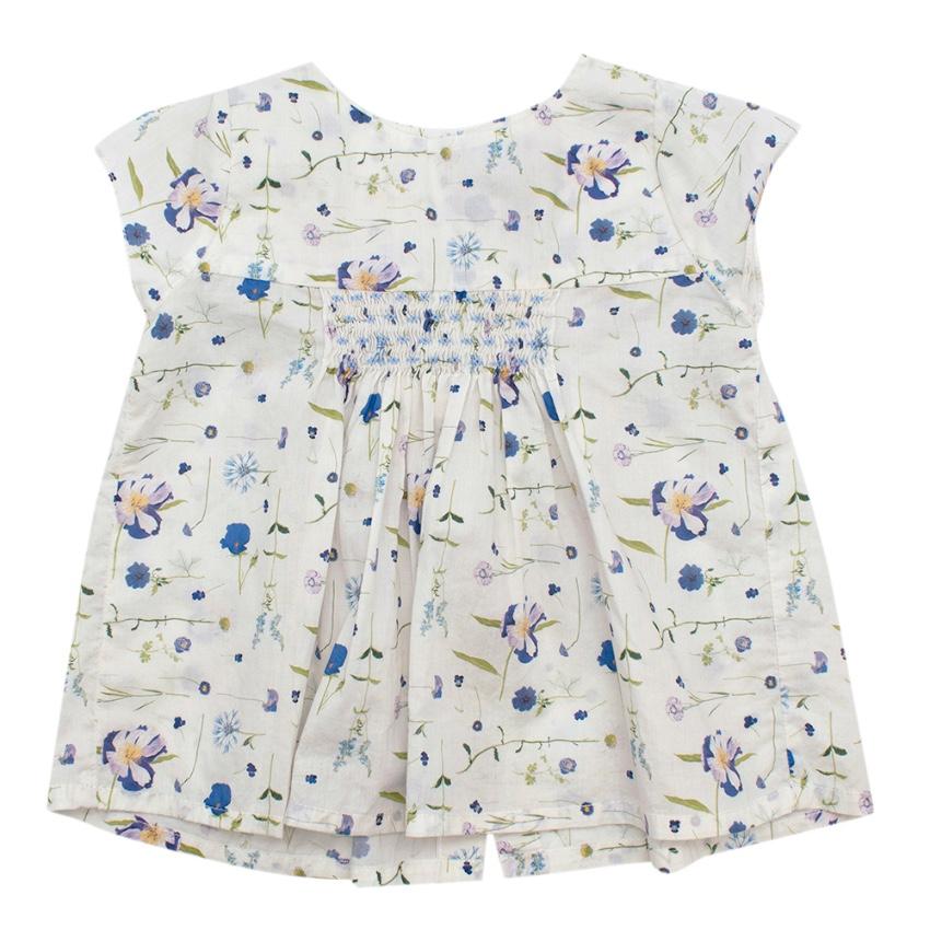 Fleurisse White Floral Cotton Smocking Dress