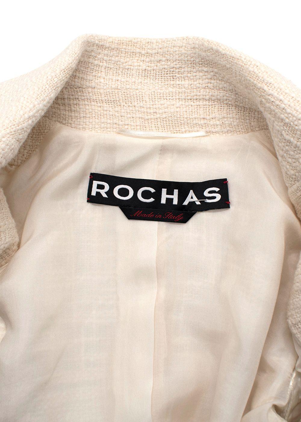 Rochas Cream Embellished Badge Jacket and Skirt Two Piece