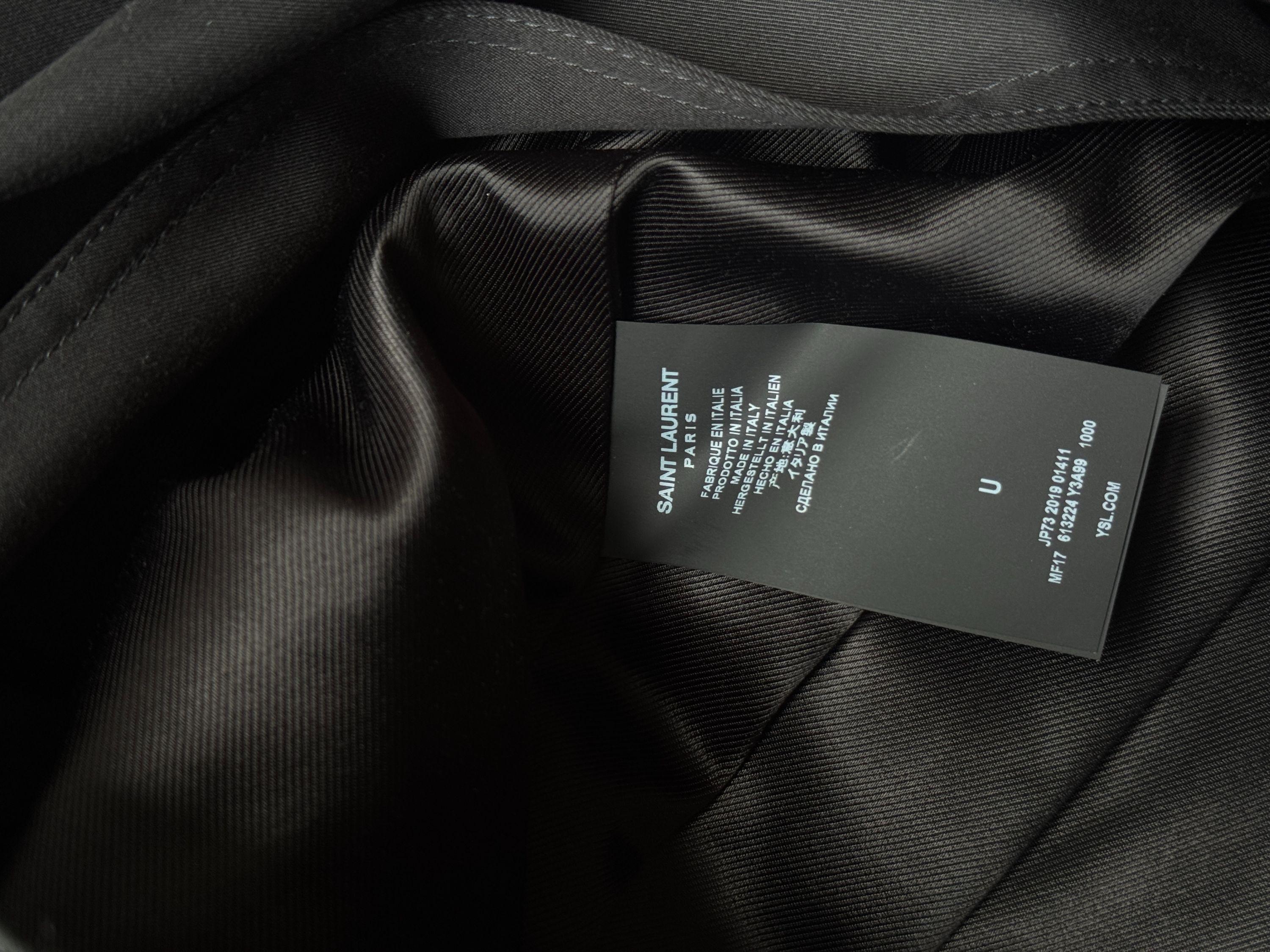 Saint Laurent Black Cotton Trench Coat
