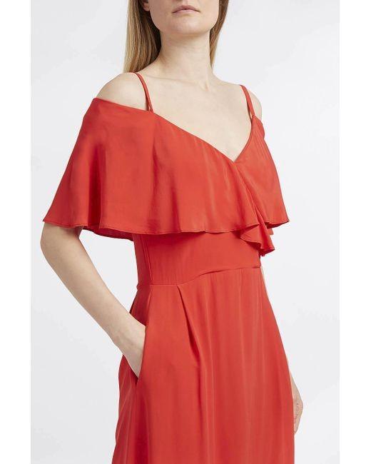 Paul & Joe Severiny Cold-Shoulder Pink Crepe de Chine Dress