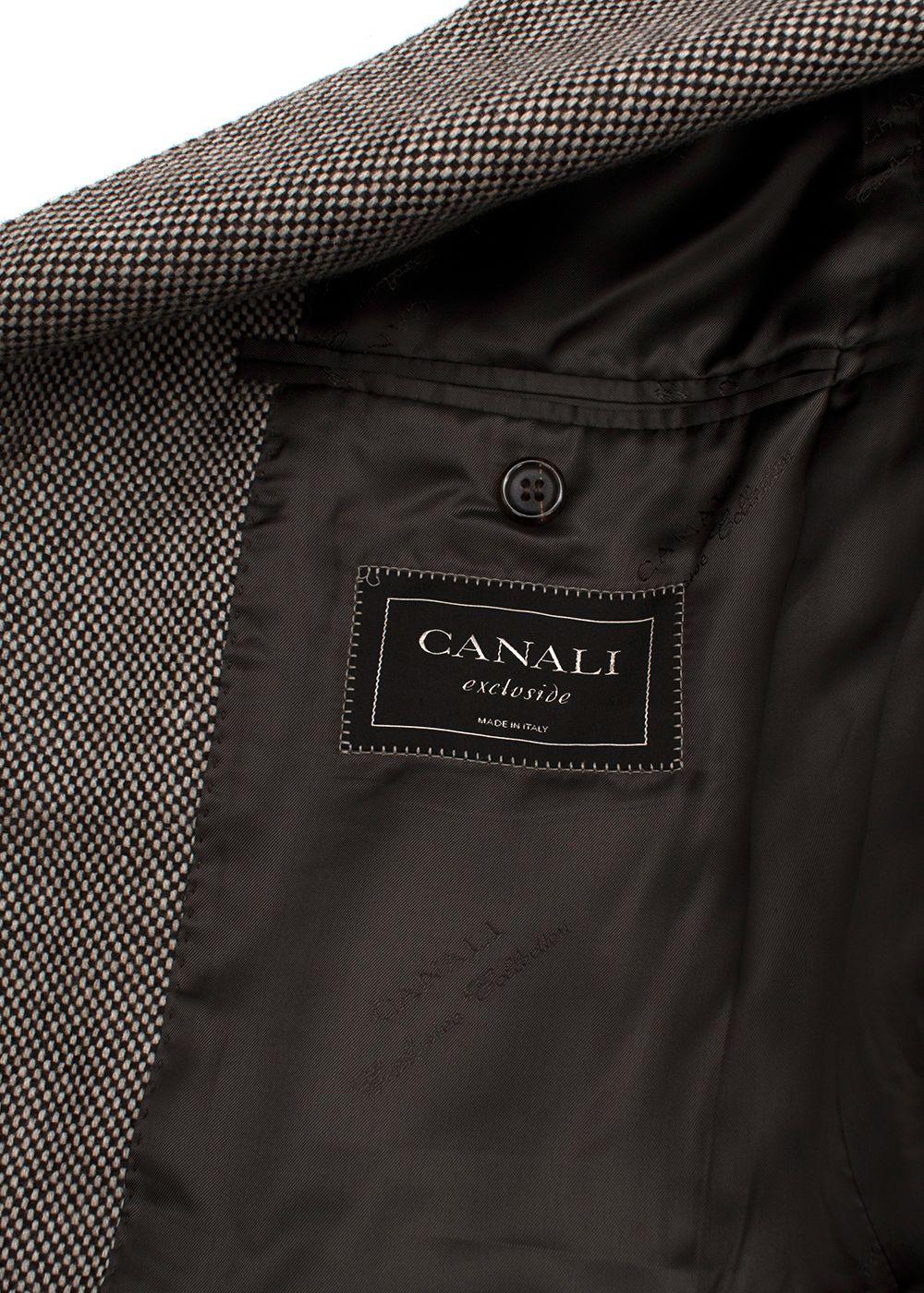 beige & black basketweave cashmere blazer