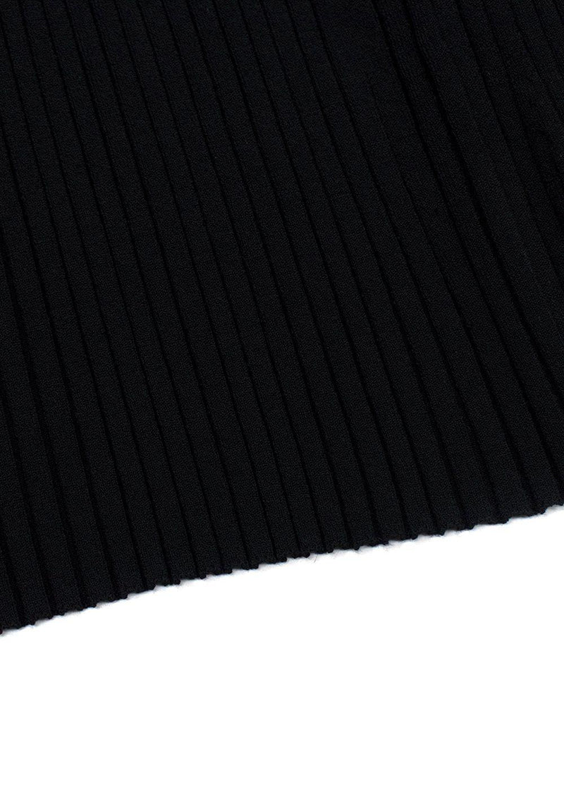 Helmut Lang Black Ribbed Bow Detail Backless Top
