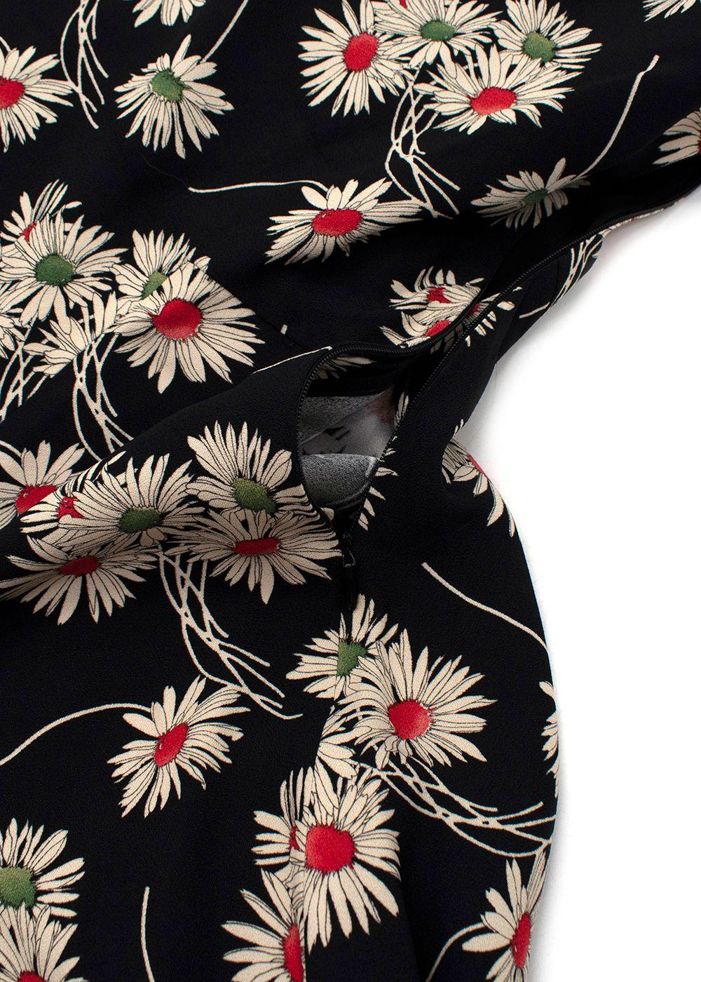 High Neck Floral Print Sleeveless Dress