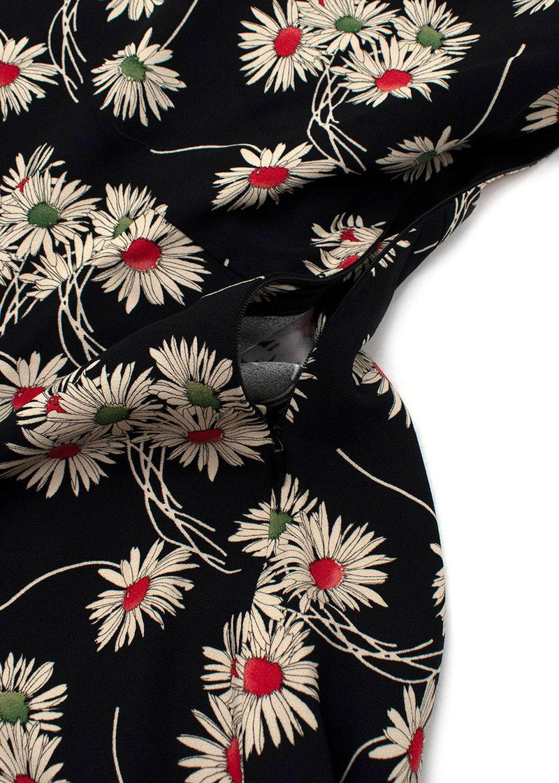 High Neck Floral Print Sleeveless Dress