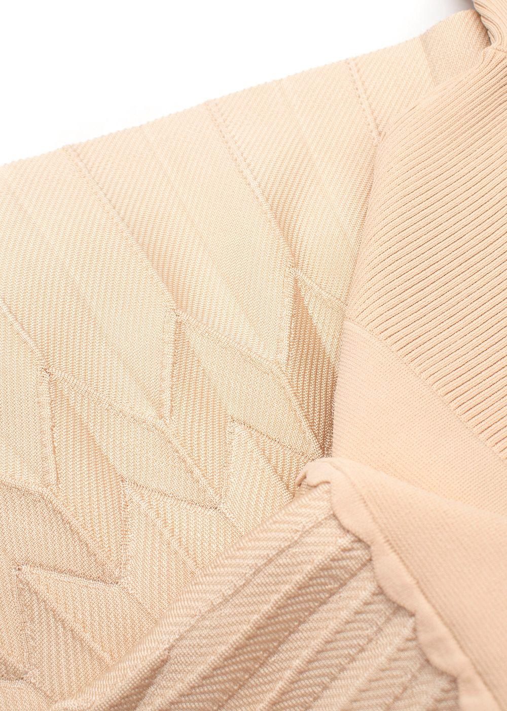 Sandro Neutral Beige Texturiertes Jacquard-kleid Dress