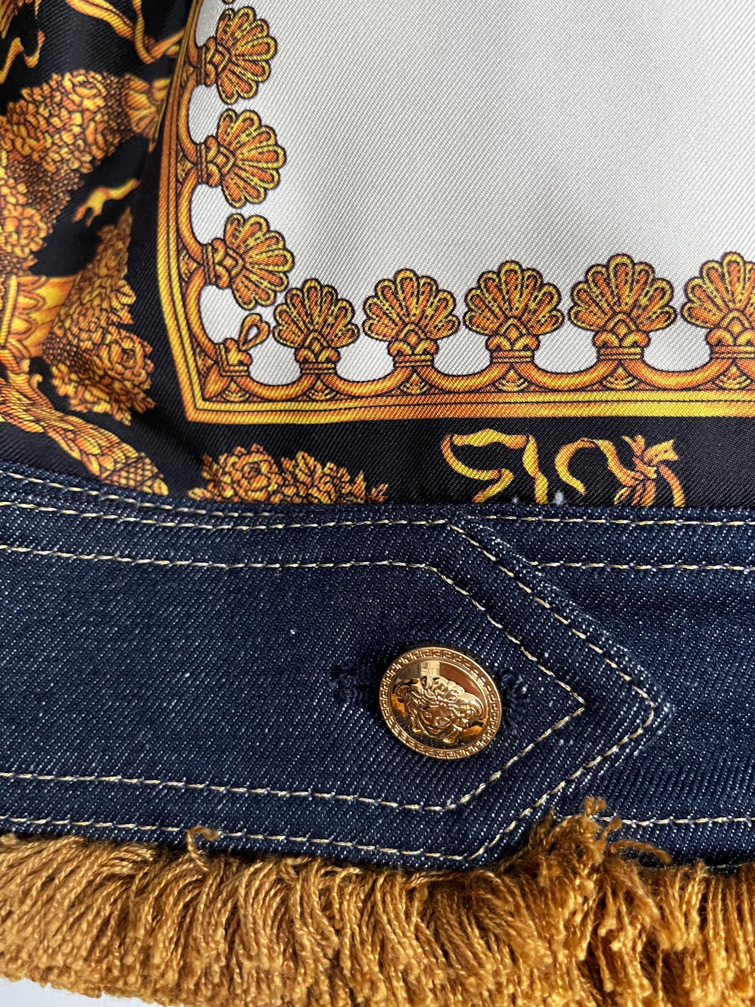 Tribute Denim & Baroque Print Jacket