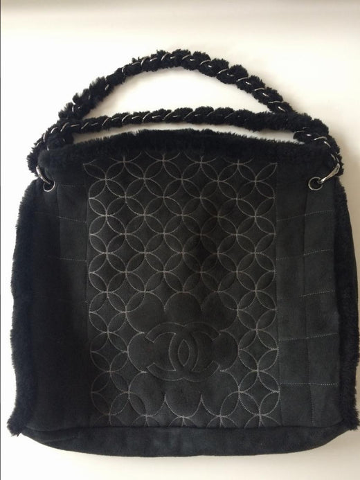 Chanel black suede bag