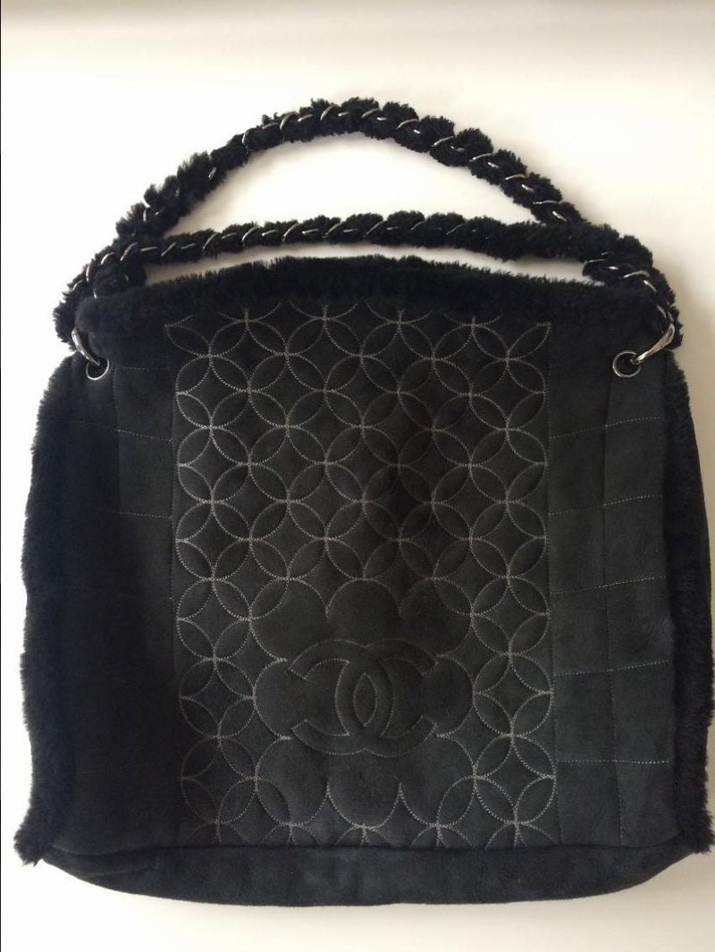 Chanel black suede bag