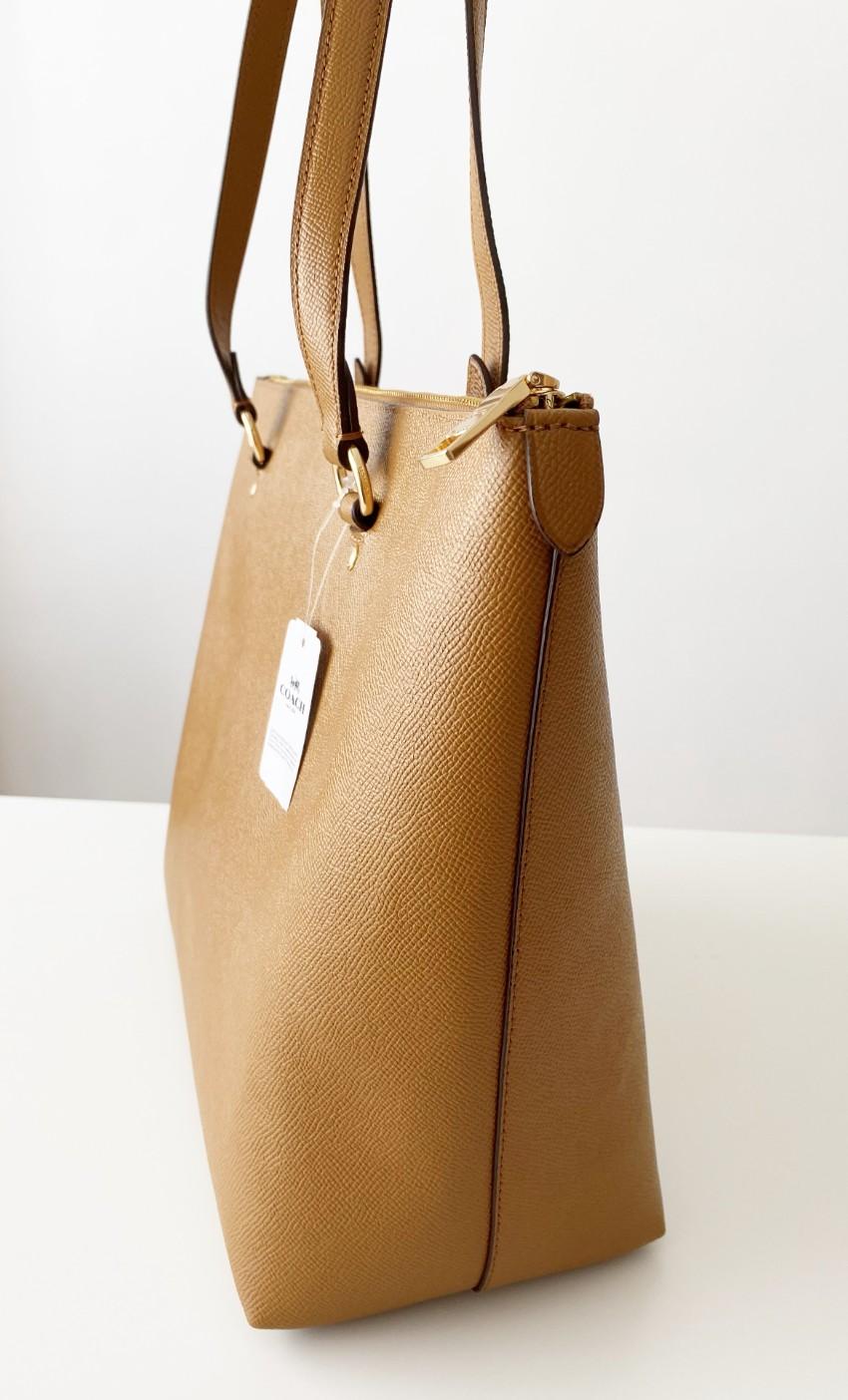 Coach caramel leather shoulder tote bag