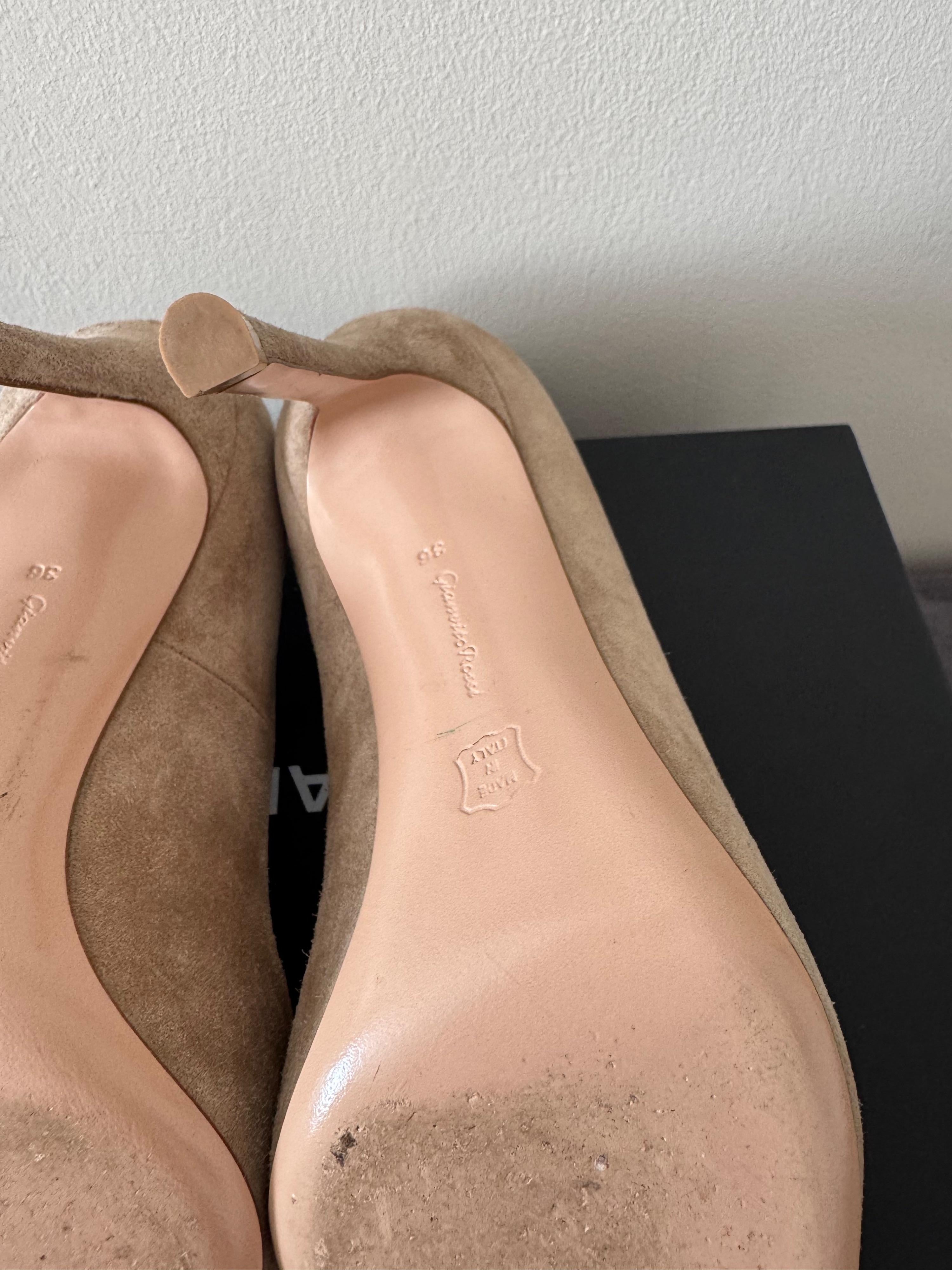 Gianvito Rossi Beige Suede Pumps