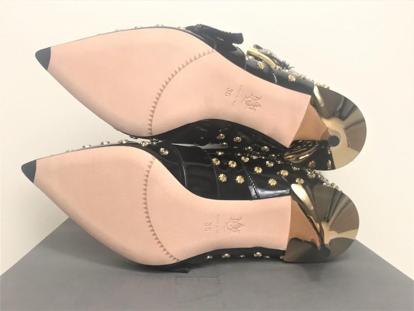 Alexander McQueen Studded Kitten-Heel Pointed Bootie