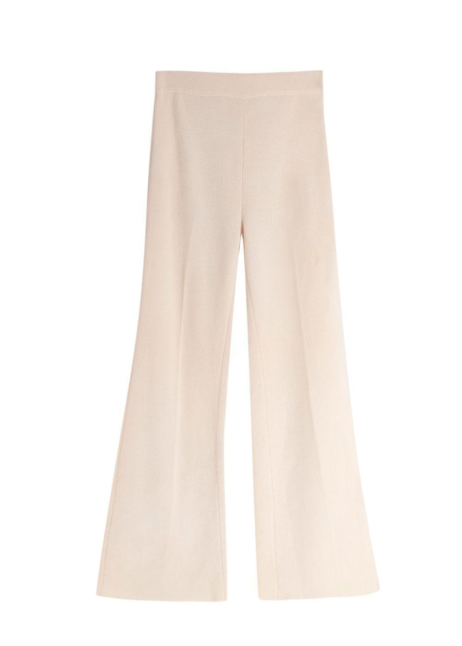 Oscar De La Renta Beige Knit Trousers