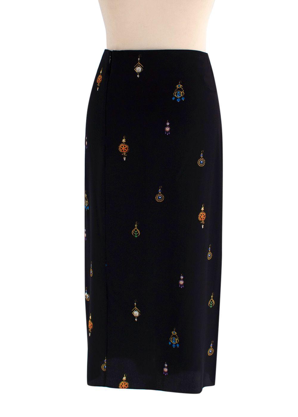 Victoria Beckham Black Embellished Earring Skirt