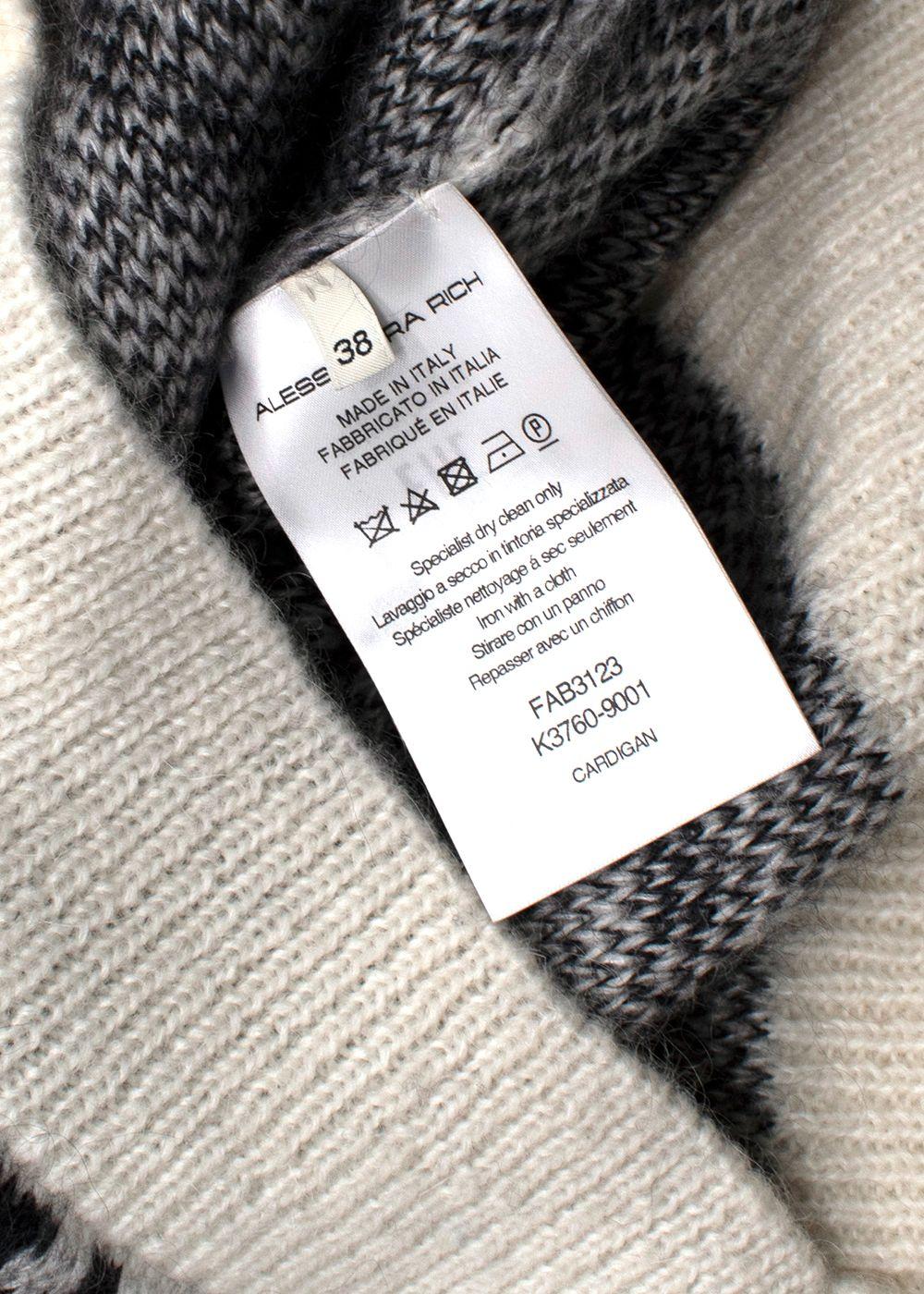 Alessandra Rich Zebra Print Embellished Mohair Cardigan