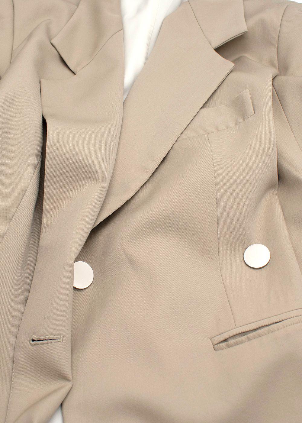 Christopher Esber Neutral Single Breasted Wool Blazer