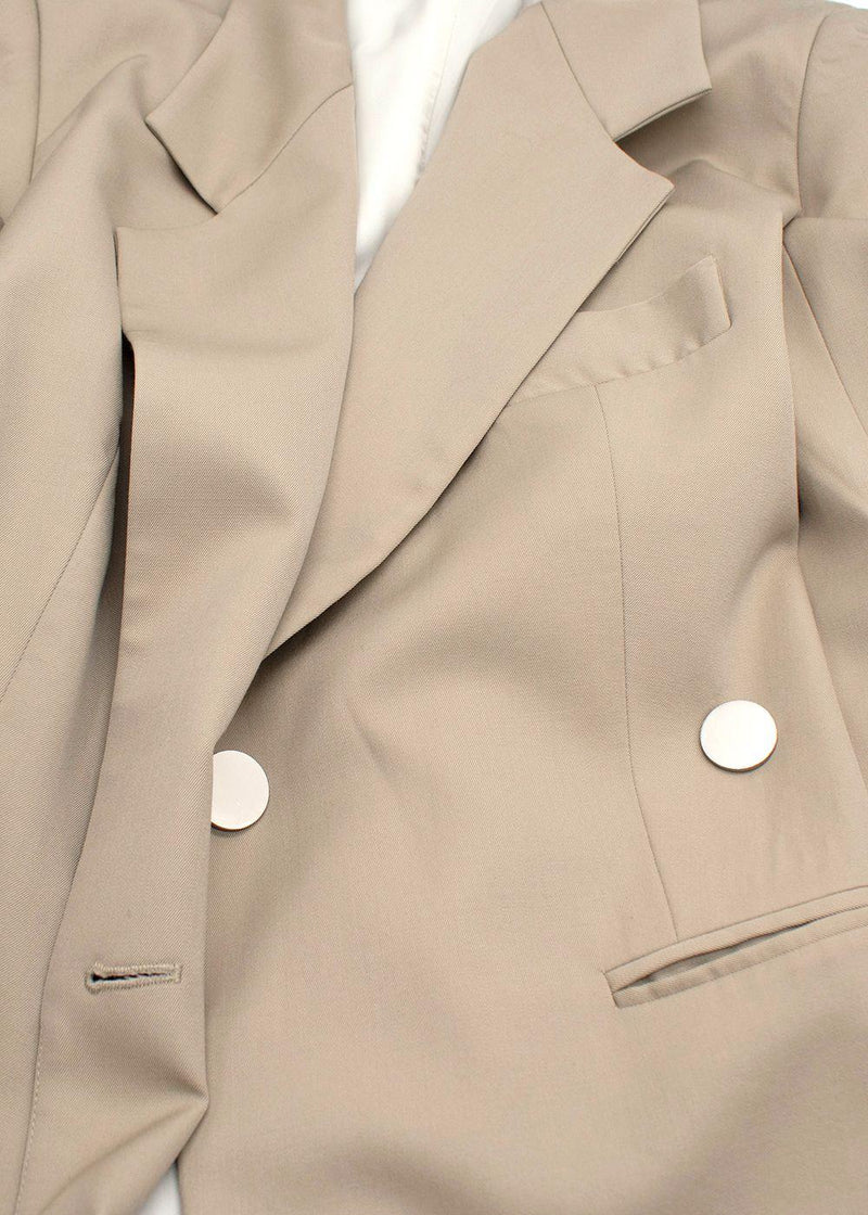 Christopher Esber Neutral Single Breasted Wool Blazer