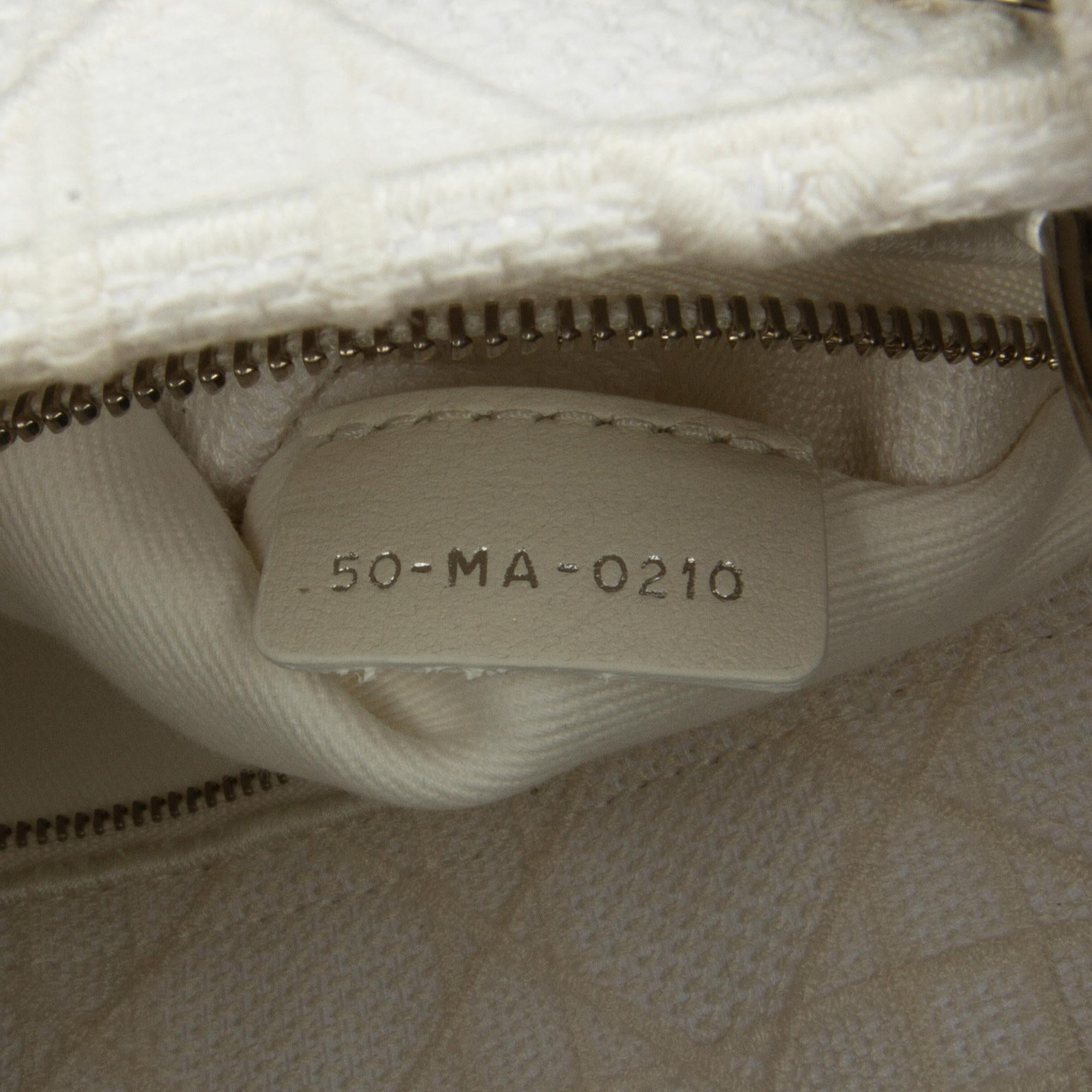 Dior White Medium Cannage Lady D-Lite