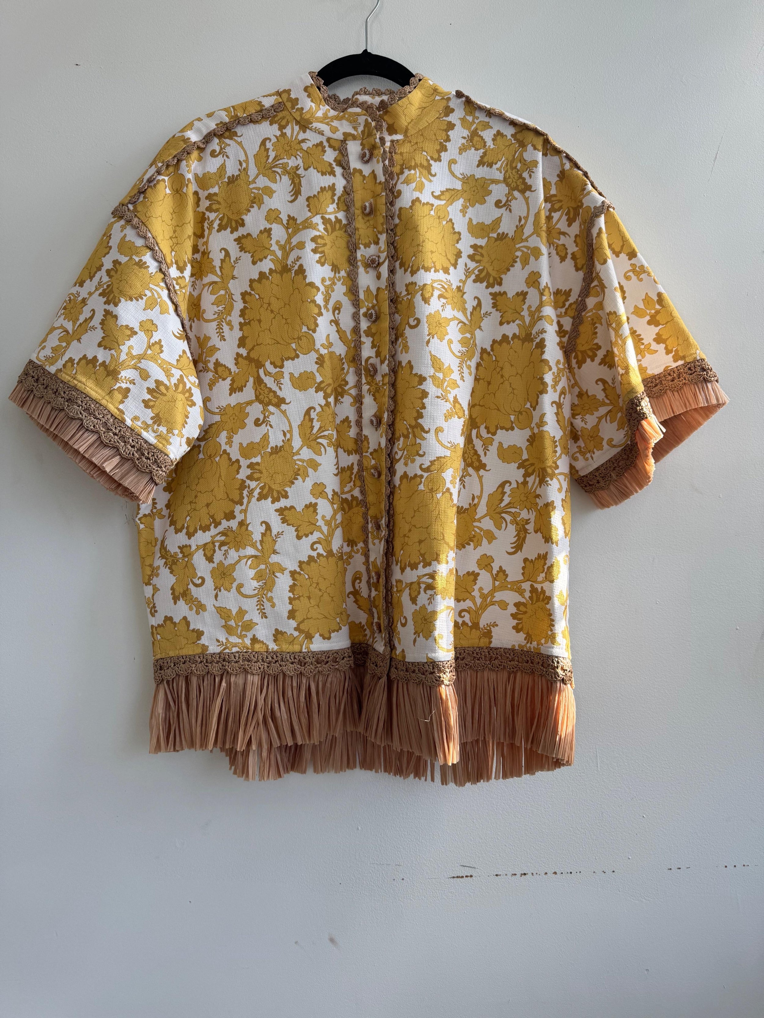 Zimmermann Yellow Postcard Fringed Shirt