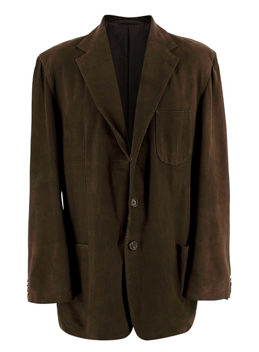 Franck Namani Dark Brown Suede Tailored Jacket
