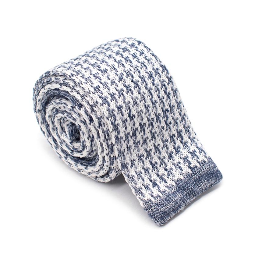 Gutteridge White & Blue Marl Knitted Tie