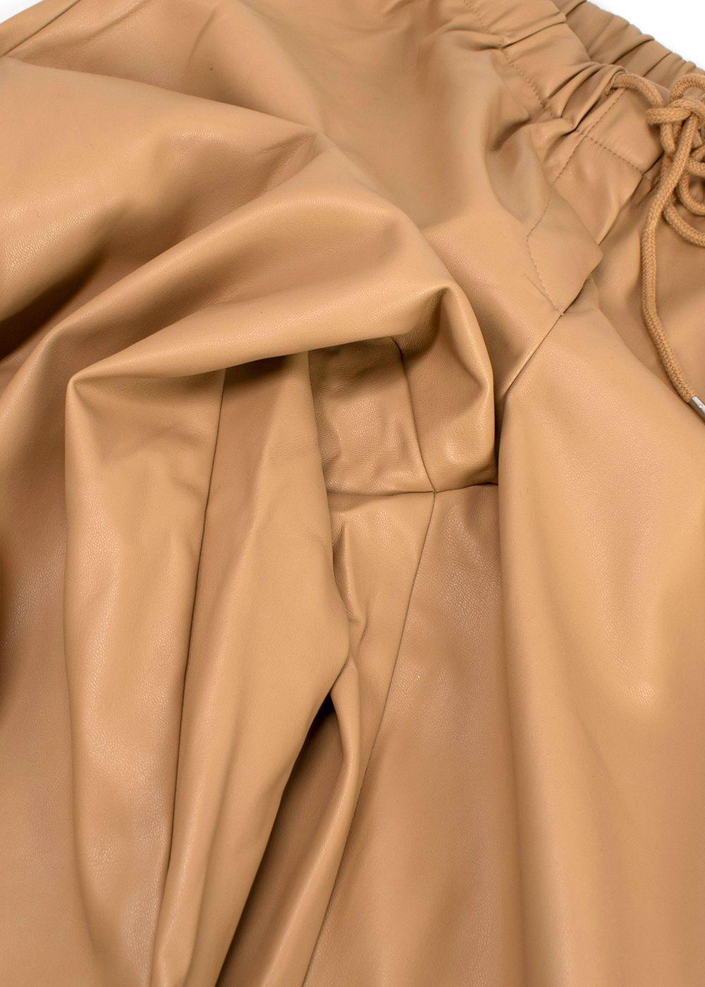 Frankie Shop Elvinne Faux Leather Cargo Pants in Latte