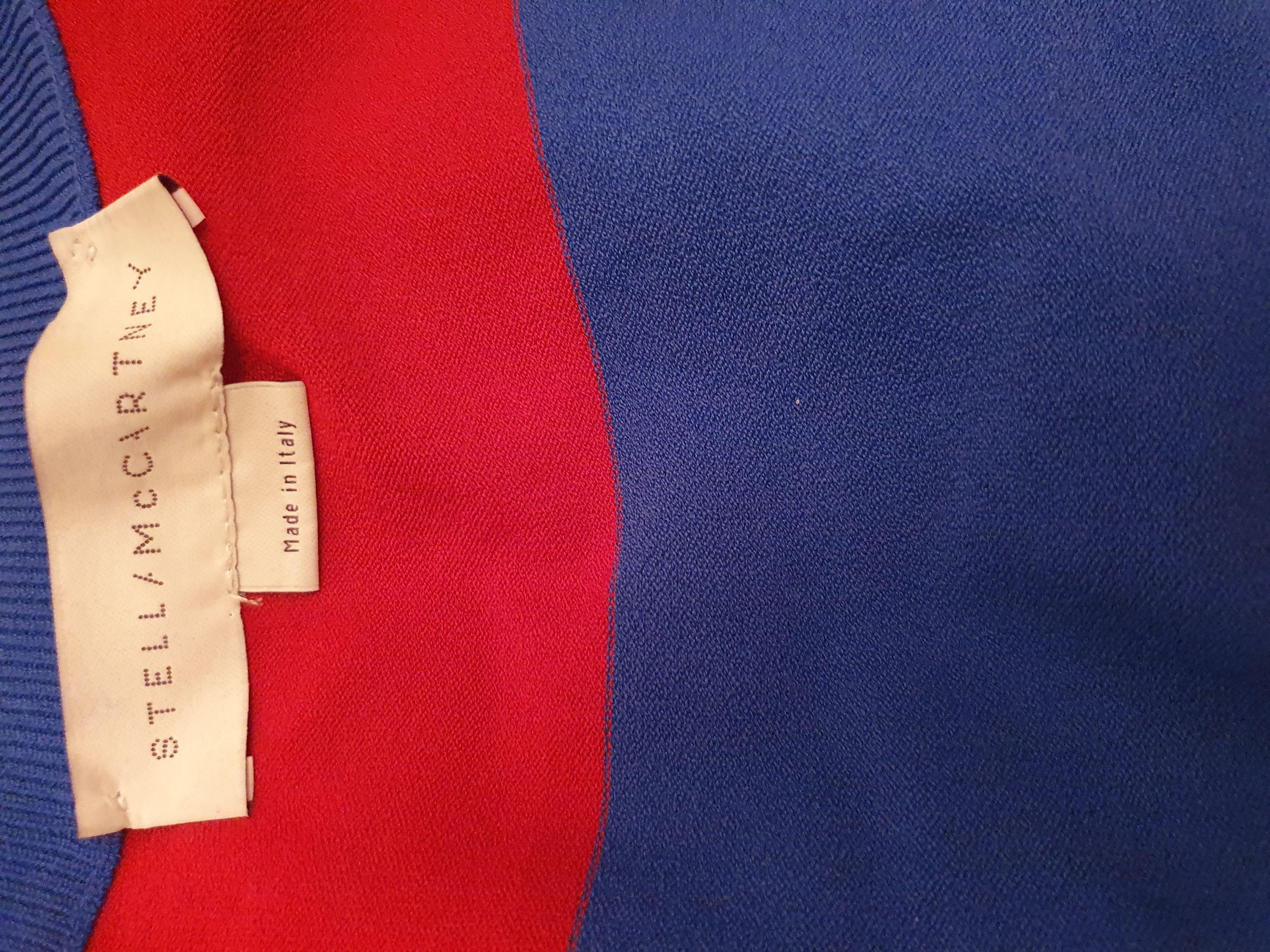 Red & blue striped cotton t-shirt dress