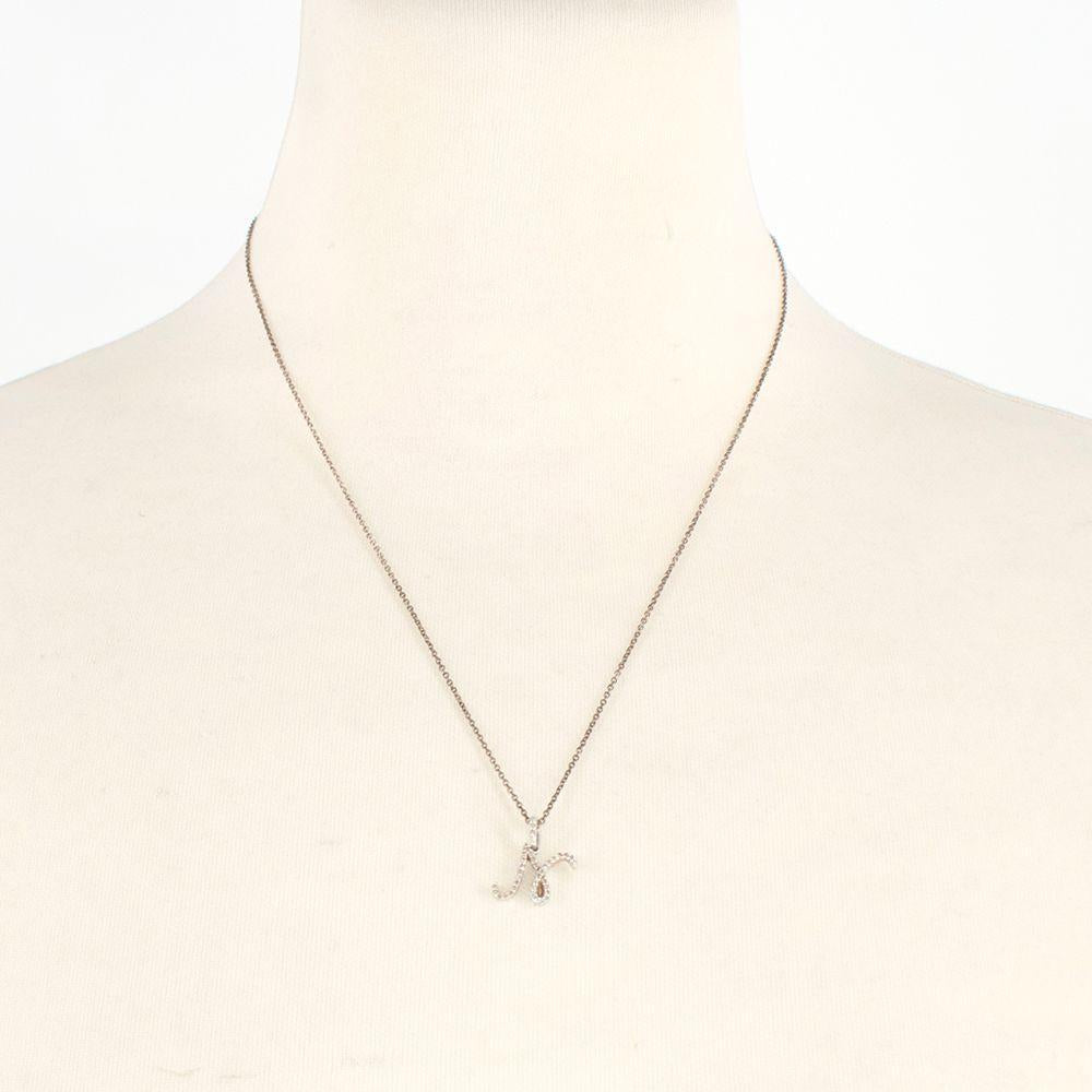 La Mome Bijou Crystal N Pendant Silver Necklace