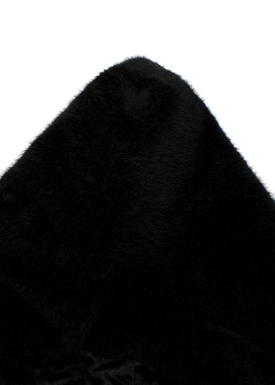 Helmut Lang Black Faux Fur Hooded Jacket