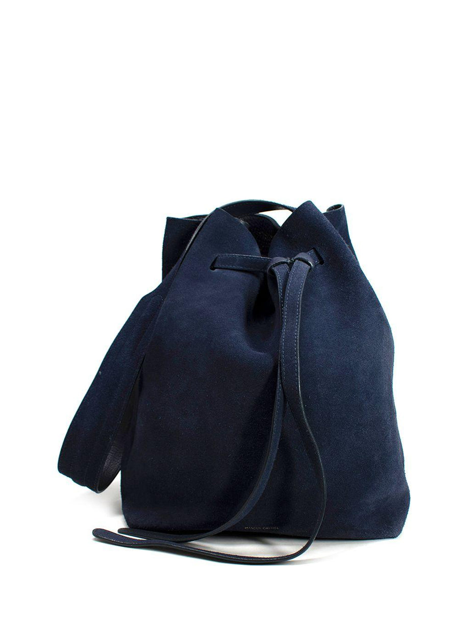 Mansur Gavriel Navy Suede Bucket Bag