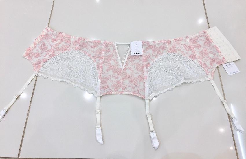 Aubade Leavers Lace Rose Waist Cincher Suspender Belt