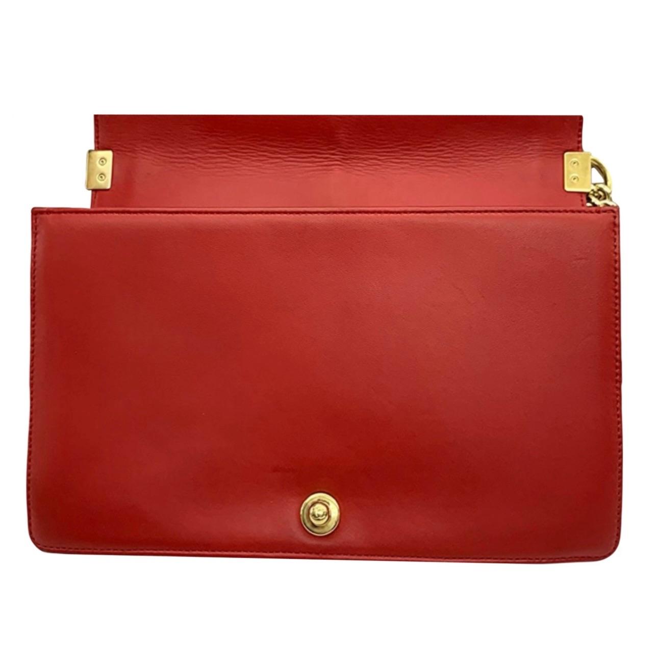 Chanel Red Textured Medium Boy Bag