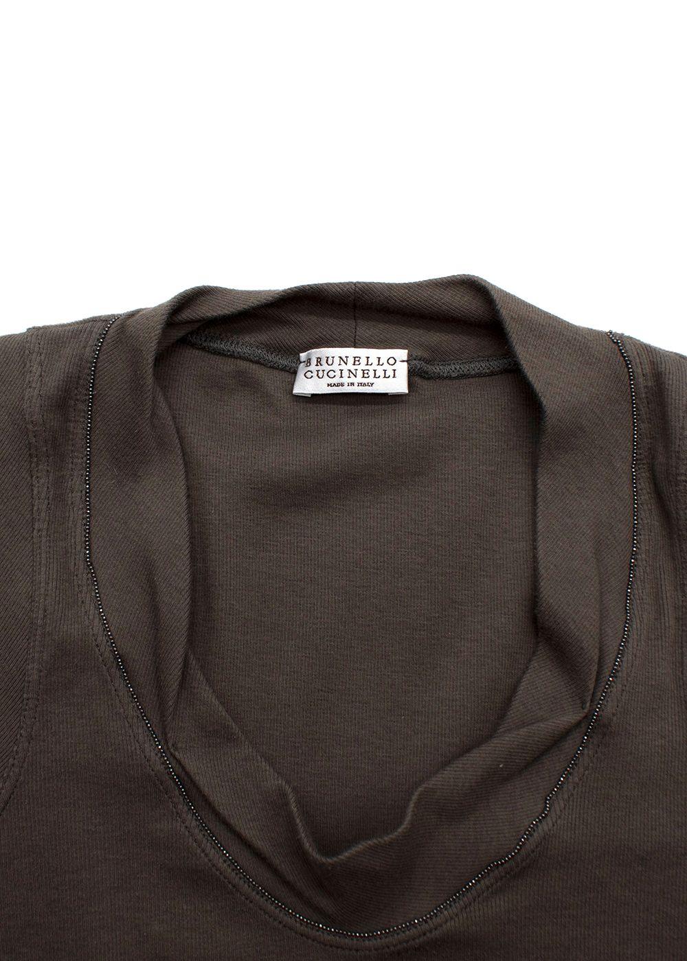 Brunello Cucinelli Soft Ribbed V Neck Tank Top