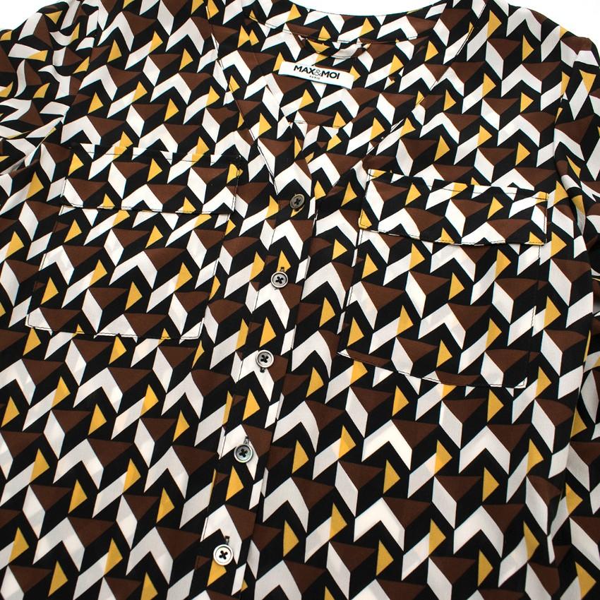 Max & Moi Geometric Print Silk Dress