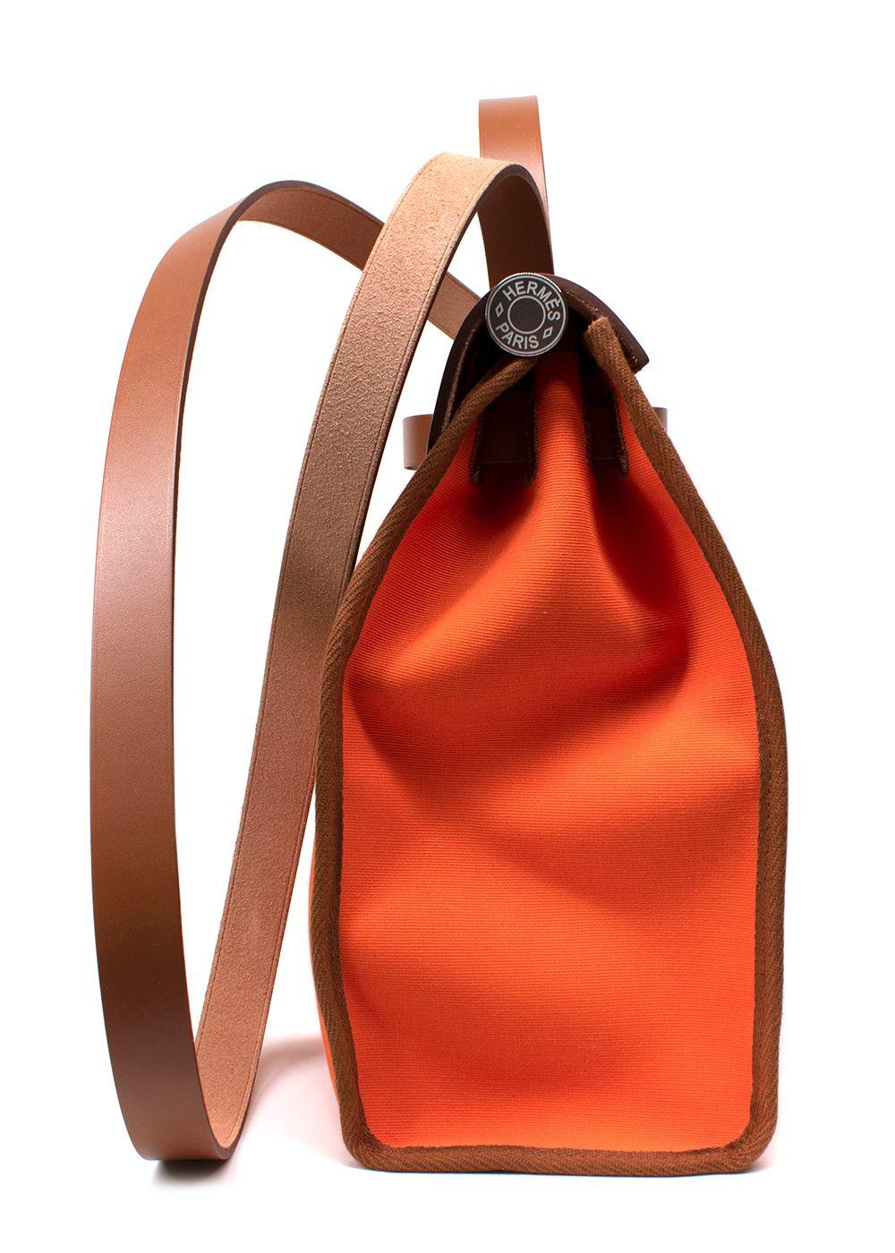 Hermes Herbag Orange Minium with Palladium Hardware