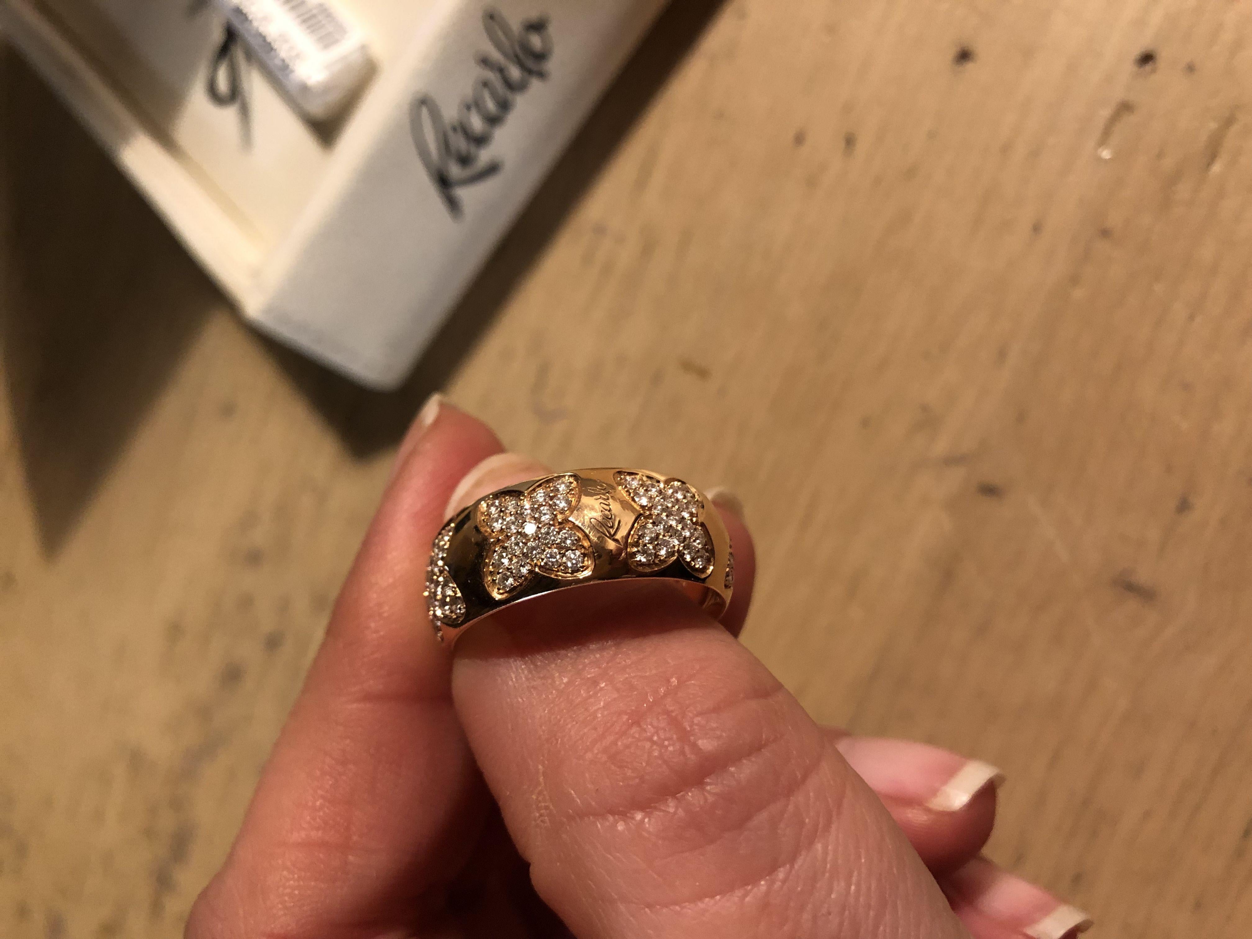 Recarlo 18k Rose Gold Diamond Multi-Clover Ring