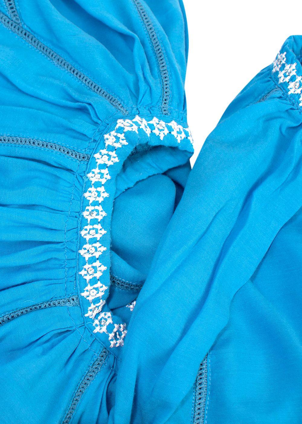 Melissa Odabash Blue & White Embroidered Kaftan