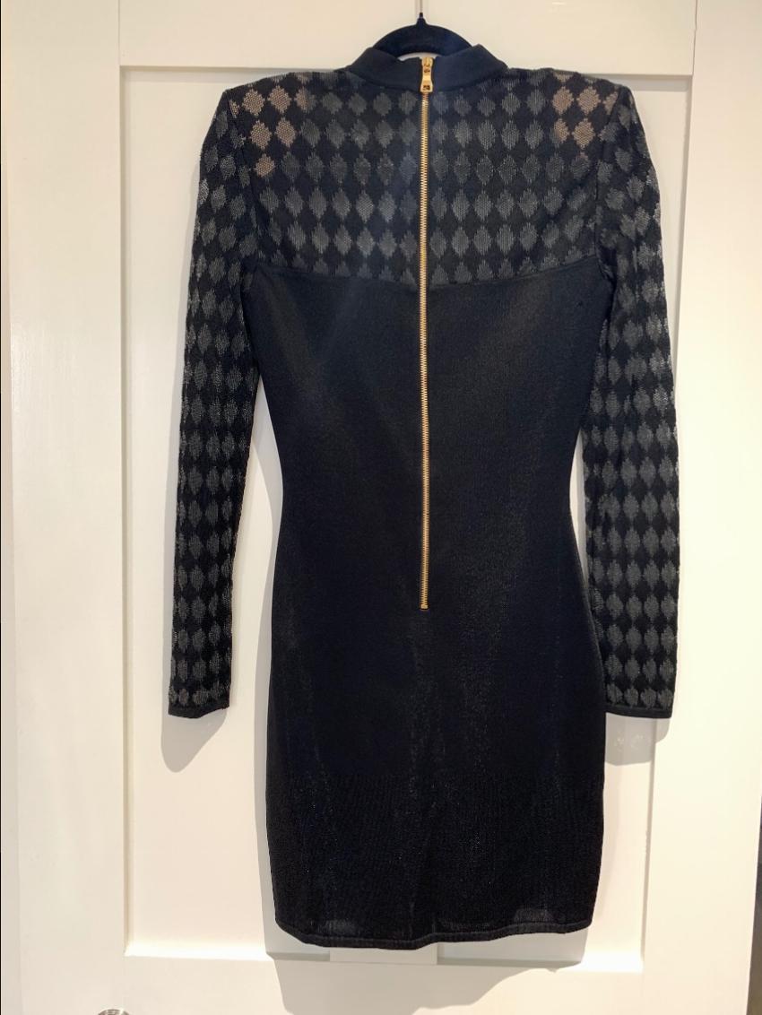 Balmain Harlequin-Print Illusion Mini Dress