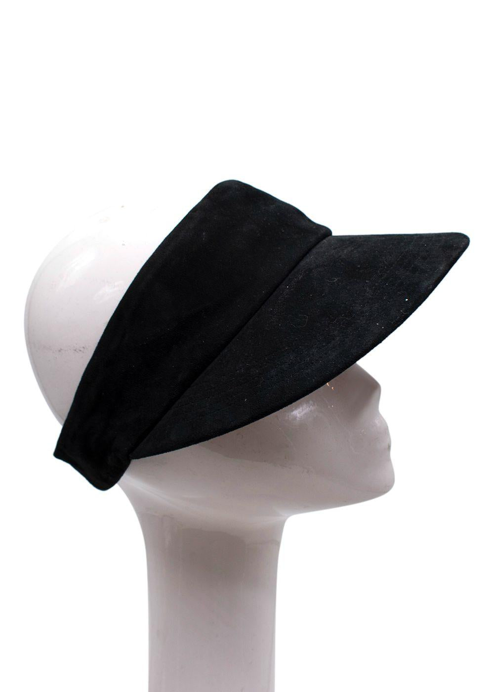 Black Suede Visor Cap