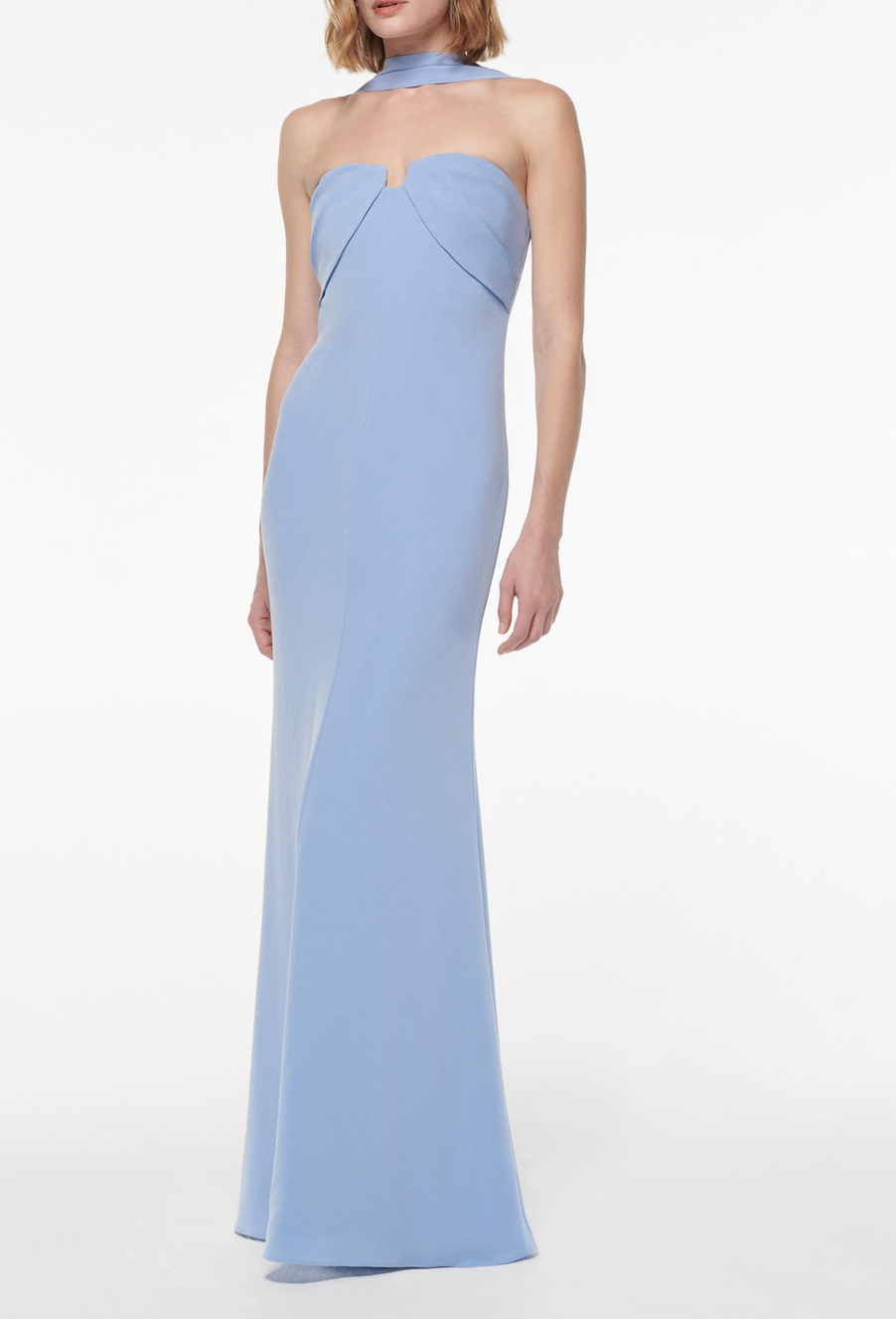 Roland Mouret Sash Satin Crepe Gown