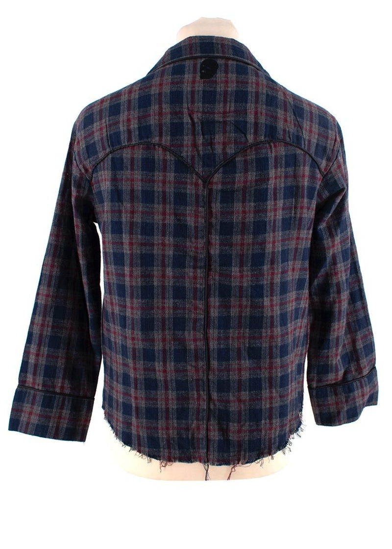 Youths In Balaclava Red & Navy Plaid Pyjama Shirt