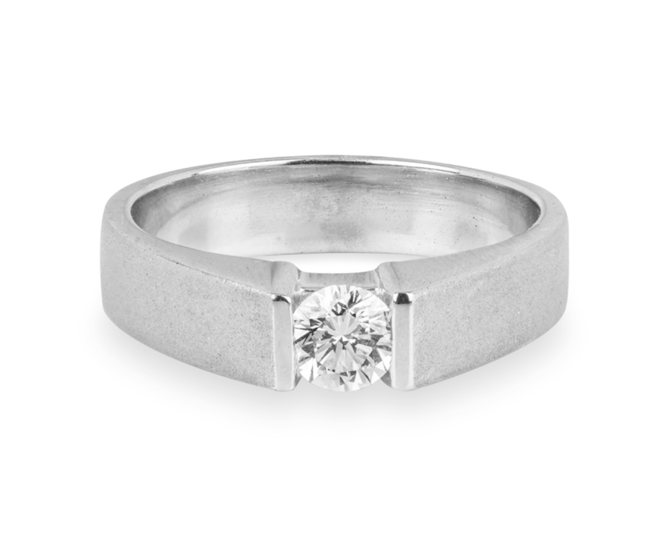 0.47ct Tension Set Diamond White Gold Ring - Size 59