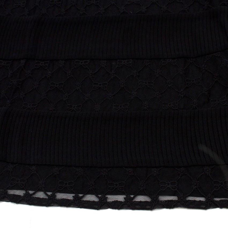 Maje Black Lace Panel Silk Top