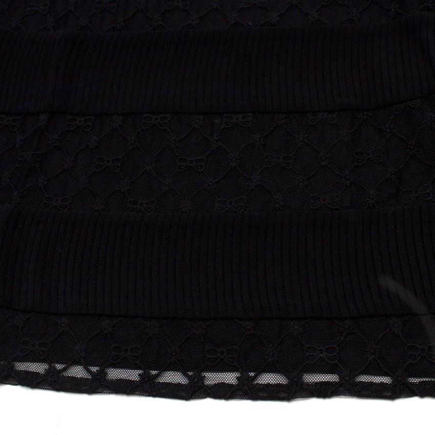 Maje Black Lace Panel Silk Top