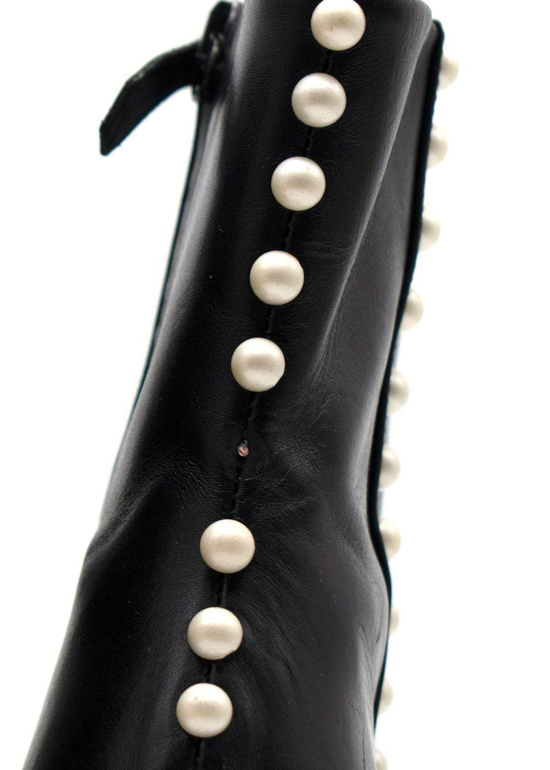 Aquazurra Firenze Black Follie Pearl Boots