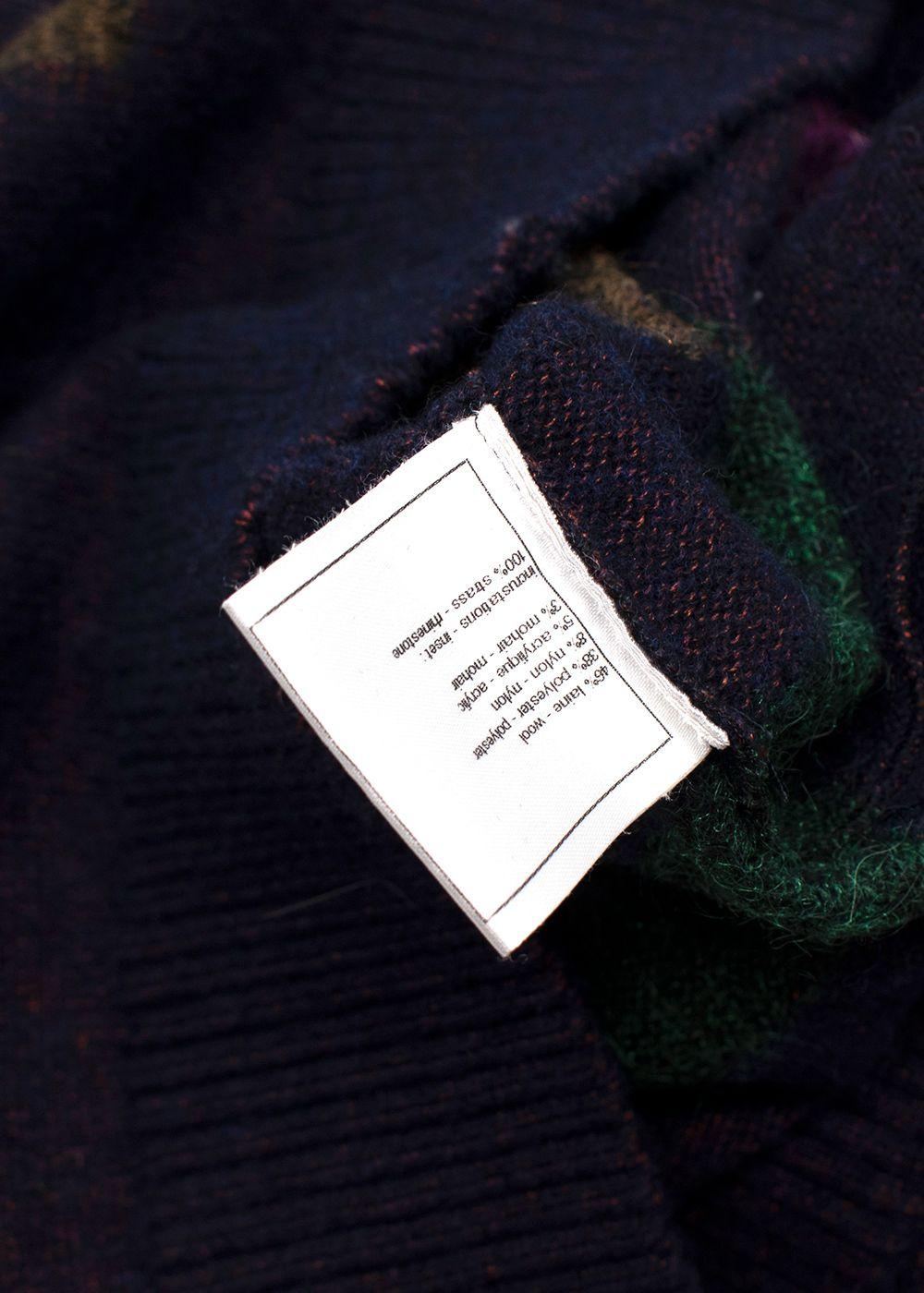 Chanel Multicoloured Crystal Embellished Striped Jumper